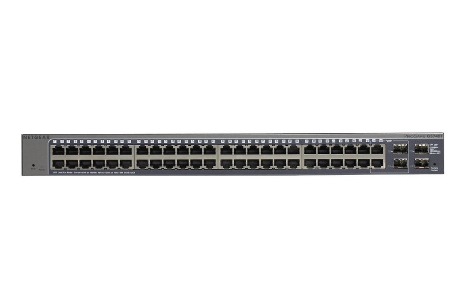 Gigabit Switch, 48x RJ45 GBit, smart managed, 2x SFP, 2x SFP shared