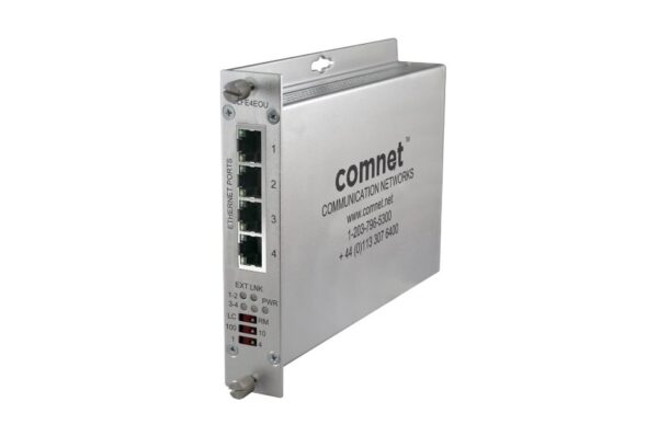 Ethernet über Zweidraht, 4 Kanal, UTP, PoE, 10/100 MBit, -40+75°C, Modul