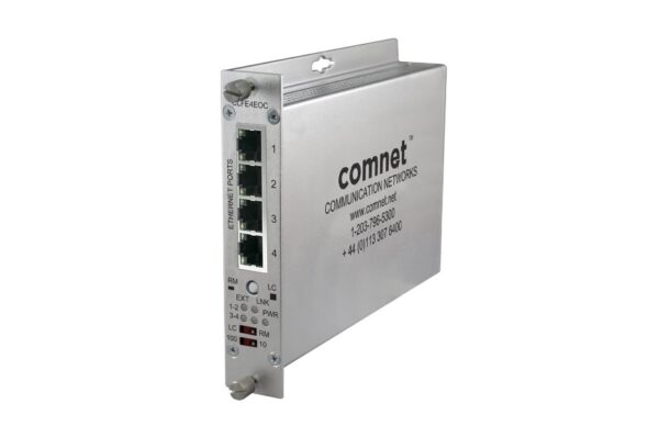 Ethernet über Koax, 4 Kanal, PoE, 10/100 MBit, -40+75°C, Modul