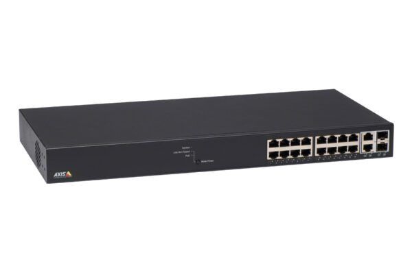 Gigabit Switch, managed, 16 PoE+ Ports, 2x SFP/RJ45 Uplinks, 240W PoE, 19", 1HE