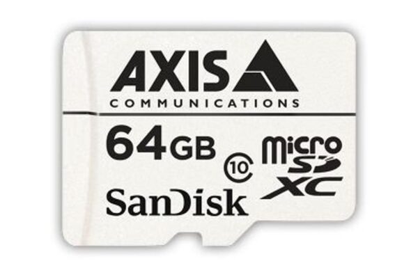 Speicherkarte, microSDXC, 64GB, Class 10, 20 MB/s, inkl. SD-Adapter, Axis zertifiziert