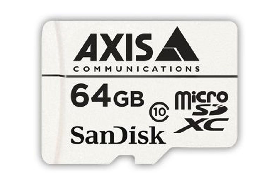 Speicherkarte, microSDXC, 64GB, 20 MB/s, inkl.SD-Adap., Axis zertifiziert, 10 Stück