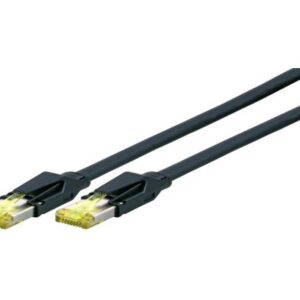 RJ45 Patchkabel S/FTP, Cat.6A, PUR, Cat.7 Rohkabel, TM31, 2m, schwarz