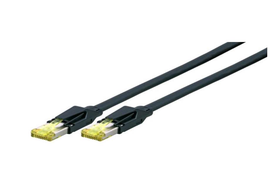 RJ45 Patchkabel S/FTP, Cat.6A, PUR, Cat.7 Rohkabel, TM31, 5m, schwarz