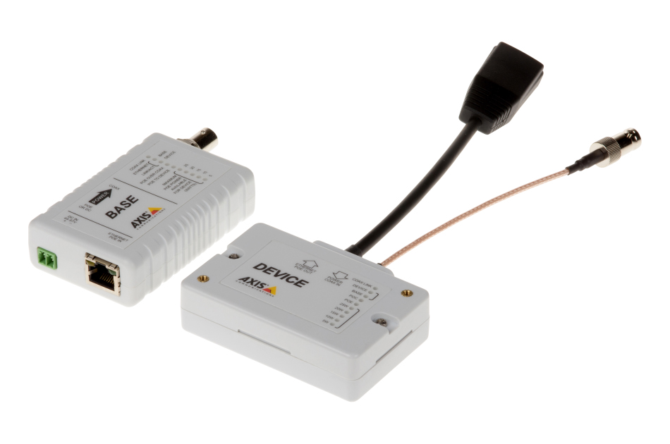 PoE+ über Coax Set, 1x AXIS T8641 Base Einheit, 1x AXIS T8643 Device Einheit