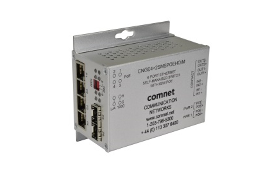 Gigabit Switch, Managed, 4x RJ45 10/100/1000Mbps, 2x SFP 100/1000FX, Mini, PoE+