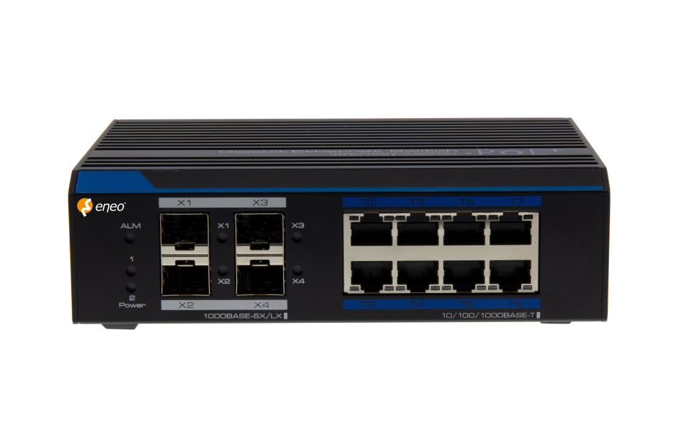 Gigabit Switch, Managed, 240W, 8x PoE, 4x SFP, 1000Mbps, Industrie Design, -40°C~+75°C