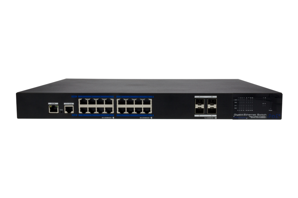 Gigabit Switch, Managed, 270W, 16x PoE, 4x SFP, 1000Mbps, 10/100/1000 Mbps, 19", 1HE