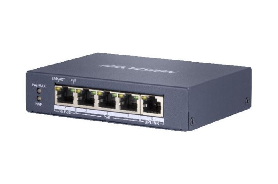 Ethernet Switch, unmanaged, 5x RJ45, PoE 60W, 48VDC