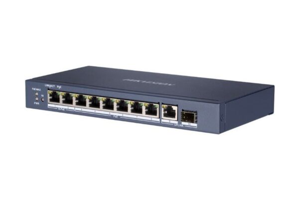 Ethernet Switch, unmanaged, 9x RJ45, 1x SFP, PoE 120W, 54VDC