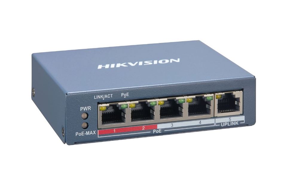 Ethernet Switch, smart managed 5x RJ45, PoE 60W, 48VDC