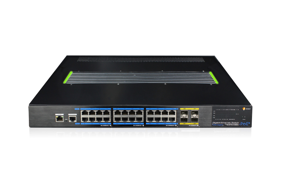 Gigabit Switch, Managed, 350W, Layer 3, 24xPoE, 4xSFP 10G, Wand-/Rackmontage, Desktop