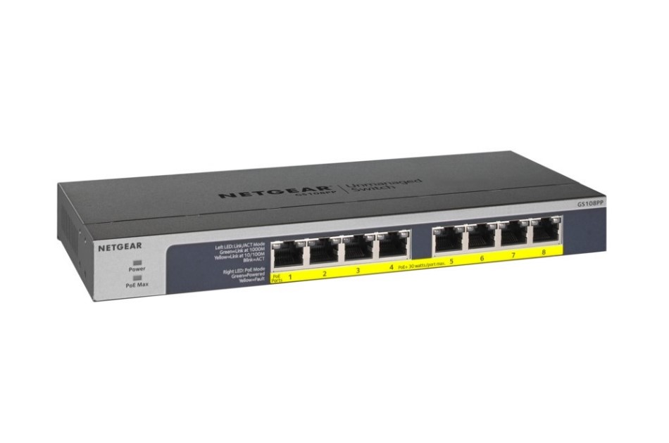 8-Port Gigabit Ethernet PoE+ flex Unmanaged Switch