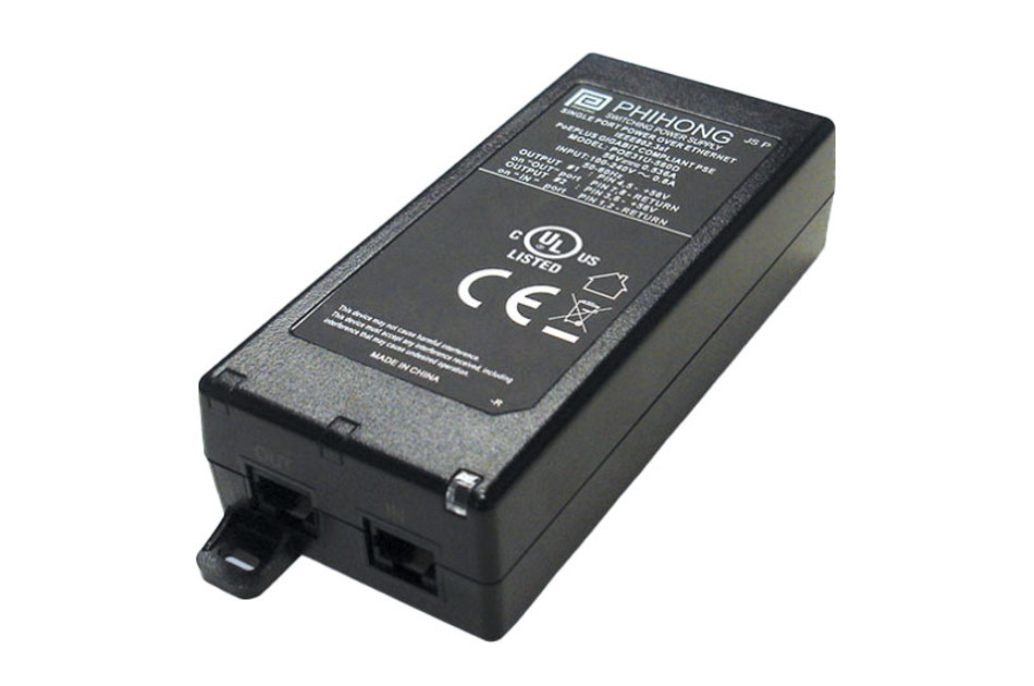 PoE Midspan, 1 Port, 90W, IEEE802.3bt, 56V, Gigabit, 90-264VAC, Innen