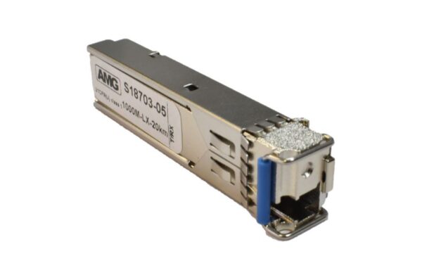 SFP, 1Gb/s ist, Einfaser, Singlemode, 20km Reichweite (Tx: 1310 nm, Rx: 1550 nm), LC