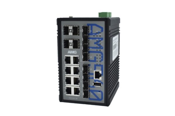 Industrieller managed Switch, 8 x 10/100/1000BT, 8 x 100F/1GFX SFP, 4 x 1GFX Slots