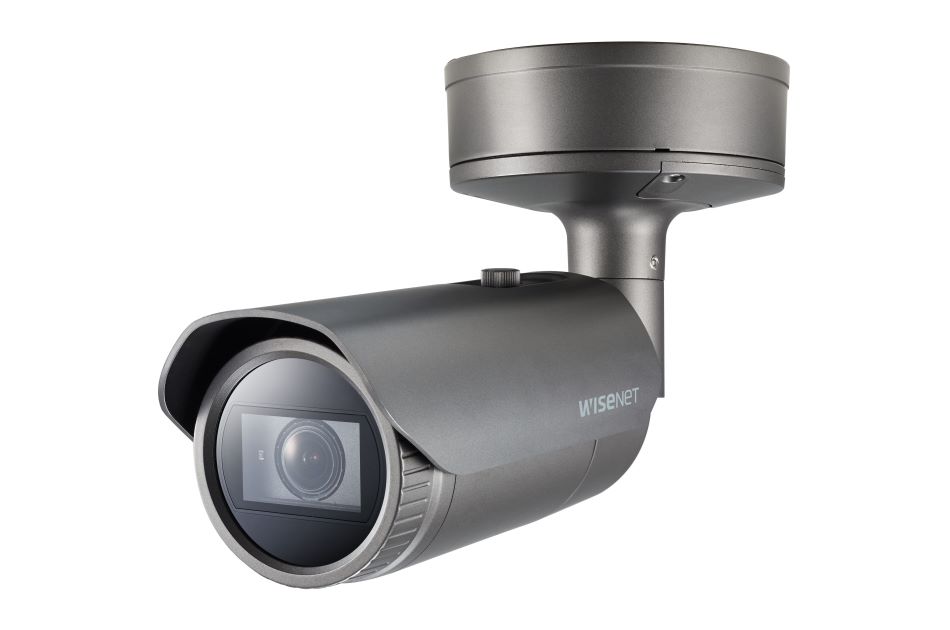 Netzwerk Bullet Kamera Wisenet Road AI, 3840x2160, H.265, IR, Audio, PoE+, IP67, IK10+