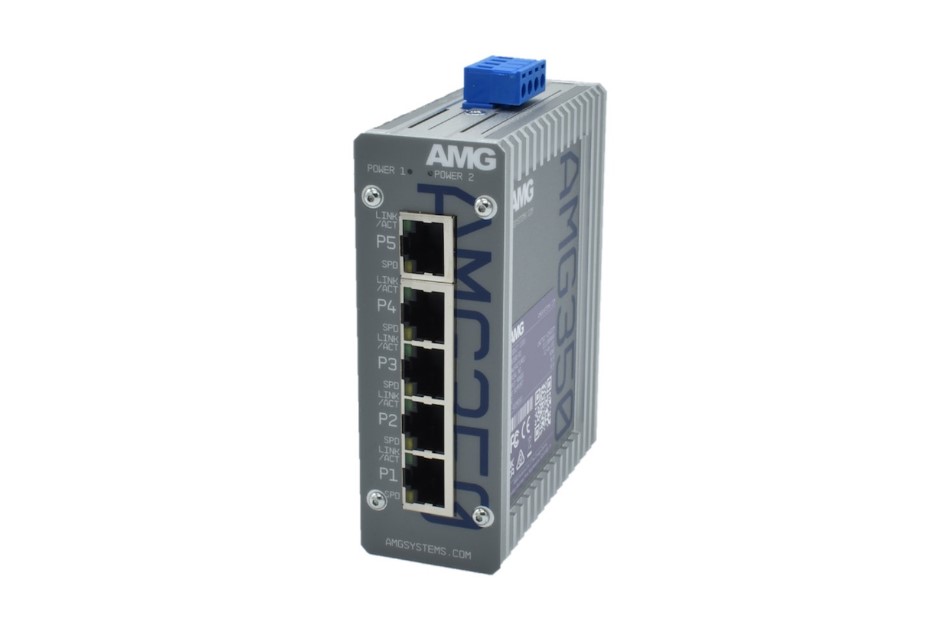 Industrieller 5 Port Unmanaged Switch, 5 x 10/100/1000 RJ45, 12-56VDC Eingangsspannung