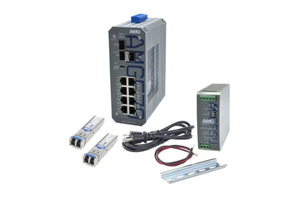 Industrieller 11 Port Managed PoE Switch Kit, 2 x 10/100/1000BT RJ45 mit 60/90W PoE, 4 x 10/100/1000BT RJ45 mit 30W PoE