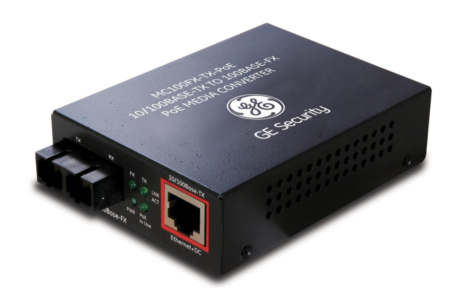 1-Port Medienkonverter, Multi Mode, SC, PoE Injektor, 10/100 Base-T zu 100Base-FX